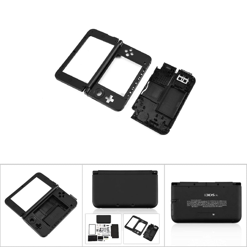 Replecement Case for Nintendo 3DS LL, Full Housing Case Cover Shell Repair Parts Complete Replacement Kit for Nintendo 3DS XL Black