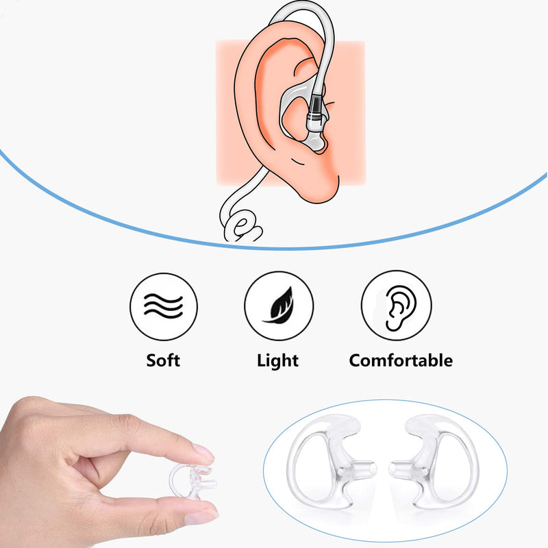 Replacement Earmold Earpiece Earbud Earplug Ear Mold for Walkie Talkie Acoustic Tube Earpiece,Soft Silicone Earmould Replacement Earpiece Insert for Two Way Radio Air Acoustic Headset (Pair of 4) 4 pair(1 Larger+2 Medium+1 Small)