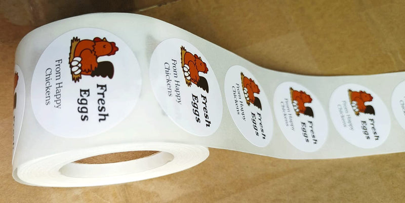 Farm Fresh Eggs Stickers 1.5 Inch Fresh Eggs from Happy Chickens Labels - Farm Chicken Eggs Stickers 500 Pcs Egg Carton Label Stickers for Egg Carton Labeling (Medium, 1.5INCH) Medium