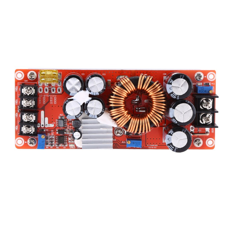 Boost converter, DC-DC boost converter module 1500W 30A DC-DC constant current constant voltage boost converter step-up power supply module 10-60V to 12-90V, with 1.2 mm copper wires