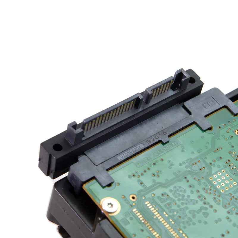 CY SATA 22Pin 7+15 Male to SATA 22Pin Female Extension Convertor Adapter 90 Degree Up Angled Black-Up-Angled