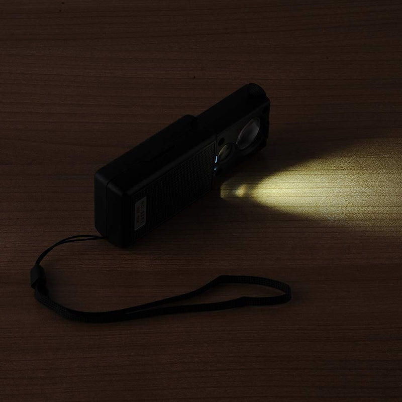 Illuminated Portable Magnifying Glass Slide Out Jewelers Magnifier with LED & UV Light 30 X 60 X Eye Loop Stand Loupe for Jewelry Identifying Type, Diamonds, Coins