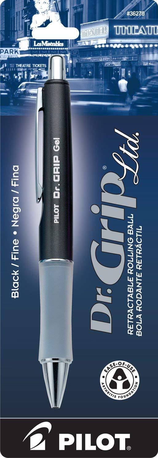 PILOT Dr. Grip Limited Refillable & Retractable Gel Ink Rolling Ball Pen, Fine Point (Assorted)