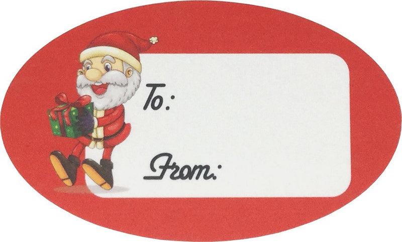 Santa Claus Presents Gifts Tags Christmas Holiday to from Labels 1 1/2 x 2 1/2 Inch 100 Total Stickers