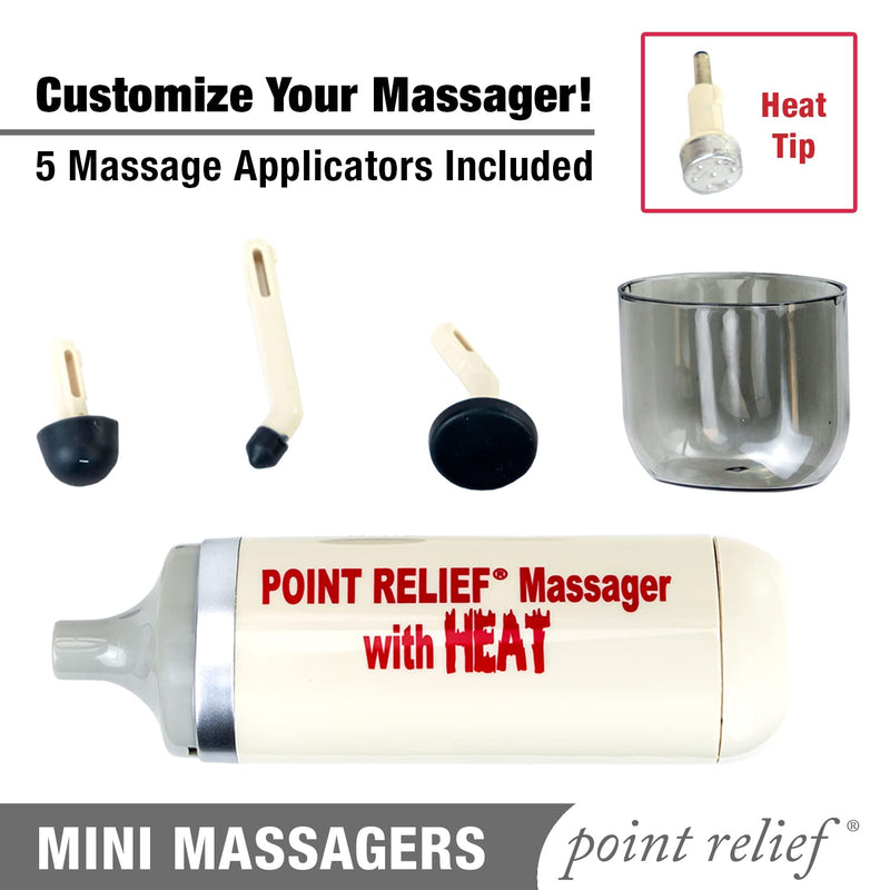 Point Relief Mini Massager with Heated Tip for Handheld Targeted Massage Therapy Relieve Muscle Pain, Tension, and Stress With Heat