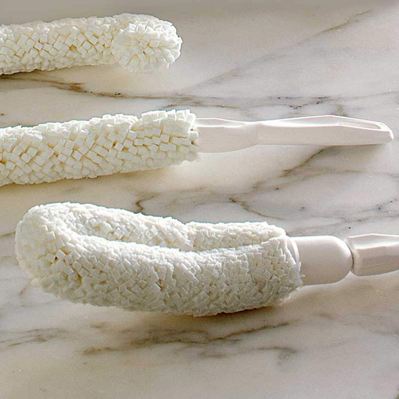 FryOilSaver Co, B61C Flute and Stemware Wine Glass Cleaning Brush, Non Scratch Foam Bristle Brush for Cleaning Crystal Glasses