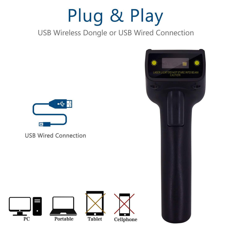 Barcode Reader Scanner,Symcode USB Laser Wired Scan Handheld Bar Code Reader Scanner Small and Exquisite Black MJ-1400-wired