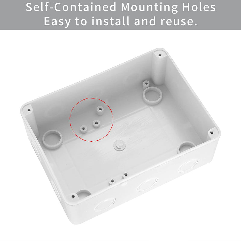 Aoyfuwell Junction box waterproof IP65, surface-mounted junction box, outdoor distribution box, electrical project boxes, ABS cable junction box for electrical junction box control - 150 x 110 x 70 mm