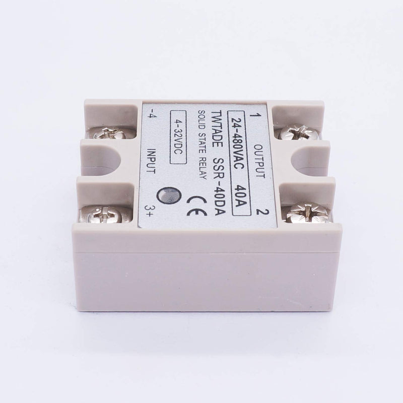 TWTADE 2PCS SSR-40 DA 40A DC 3-32V to AC 24-380V SSR Single Phase Solid State Relay ssr-40da