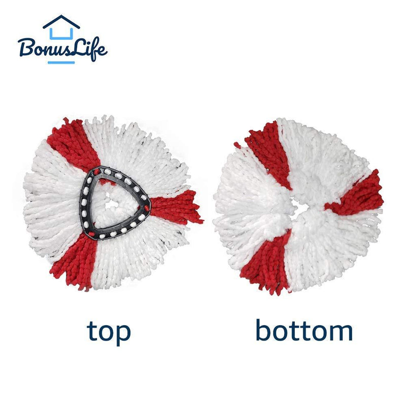 BonusLife 3 Pack Mop Head Compatible with Spin Mop Power Refill Easy Cleaning Microfiber