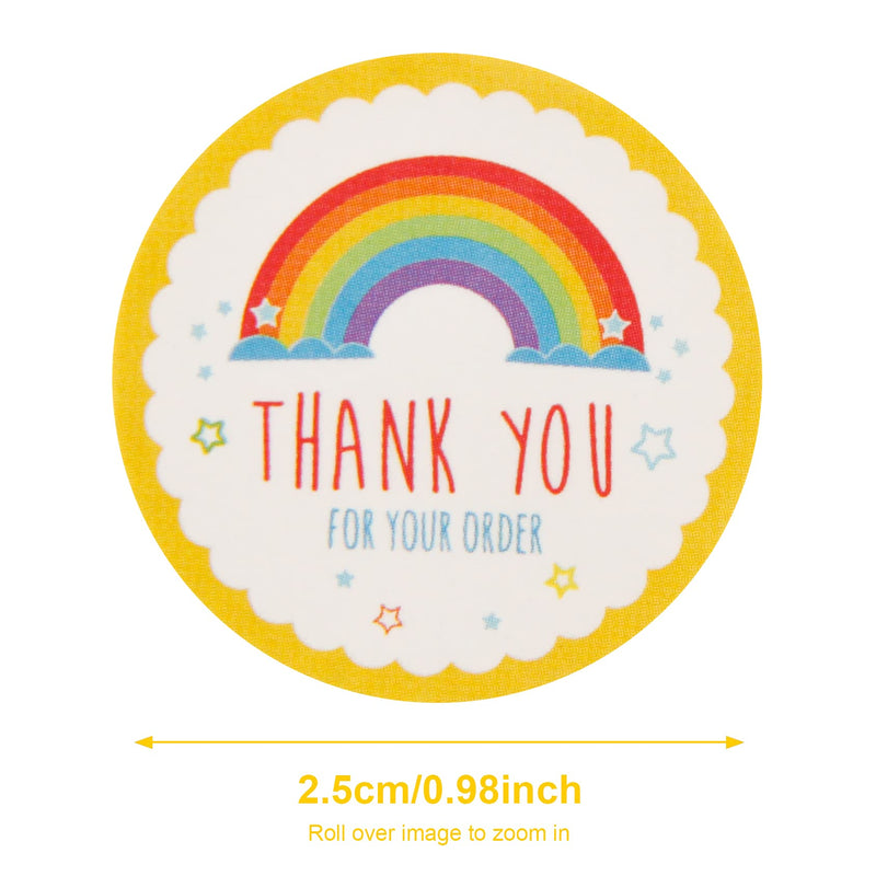 Thank You Stickers Roll Rainbow Stickers, Boutique Supplies, Envelope Seal Stickers, 500PCS Thank You for Supporting My Small Business Labels