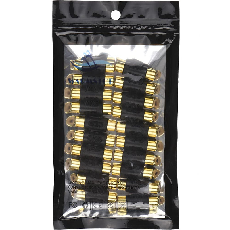 Warmstor 20-Pack Gold Plated RCA Female to RCA Female Coupler Adapter for Speaker, RCA Cable, Phono, Amplifier
