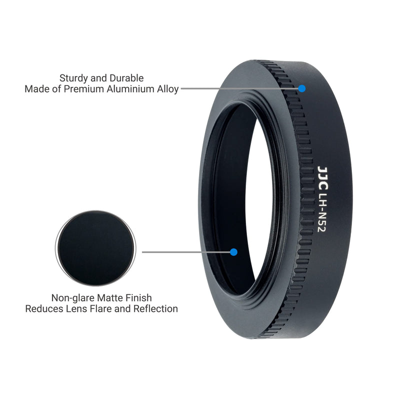 Lens Hood for Nikon NIKKOR Z 28mm f/2.8, Z 28mm f/2.8 (SE), Z 40mm f/2 Lens, Aluminium Alloy No Vignetting Lens Hood, Compatible with 52mm Filters and 52mm Lens Cap