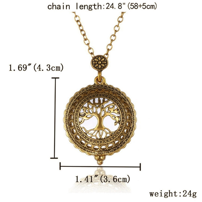 Sherry Magnifiers 5X Antique Hanging Magnifier Hollow Out Necklace Pendant Map Reading Magnifying Glass (Gold 02) Gold 02