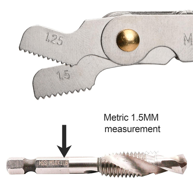 52 Sheets Metric/Whitworth Stainless Steel Thread Gauge 60/55 Degree Measuring Tool Fine Thread Measuring Tool Stainless Steel Screw Thread Pitch Gauge Thread Plug Gage Thread Cutting Gauge Tool Set