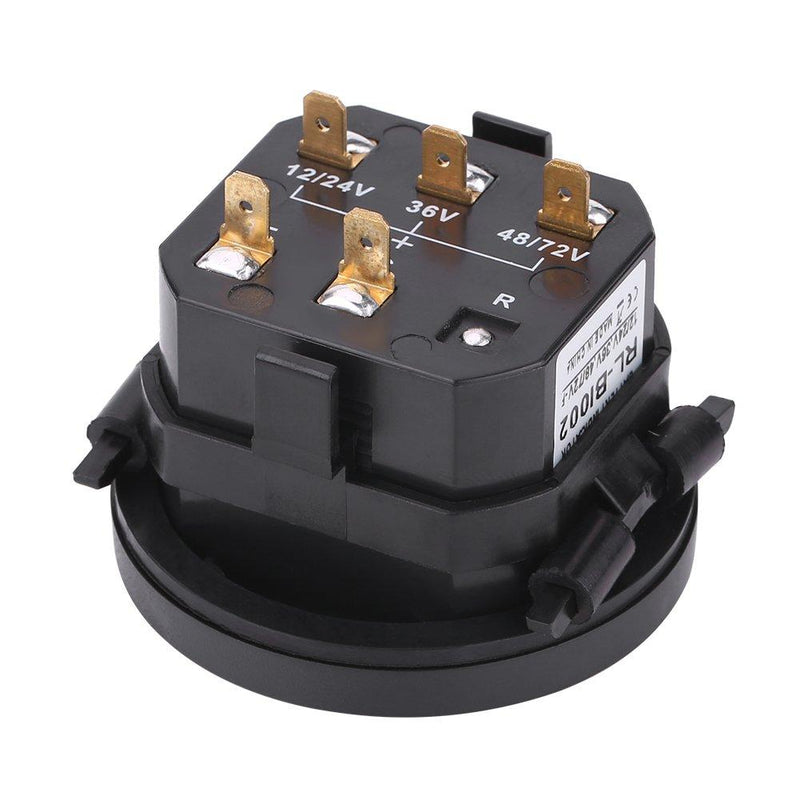 Battery Indicator LED Digital Battery Meter Indicator 12V 24V 36V 48V 72V Round Meter Gauge Charge Status Monitor Controller Tester for Carts Boat Marine Tractor Motorcycle Truck Car