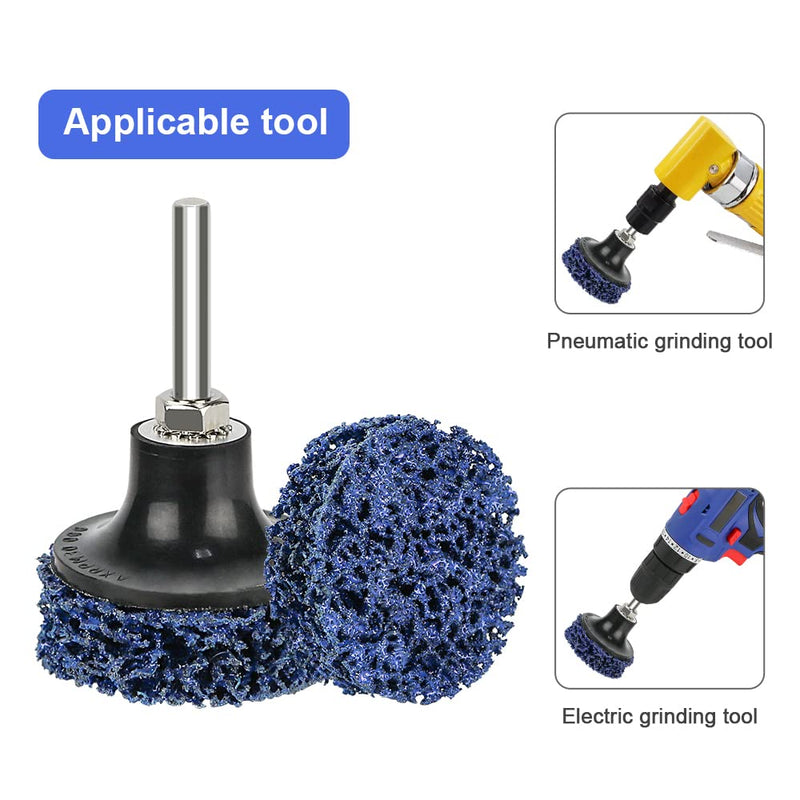 CSD disc grinding disc, cleaning disc set with disc pad holder, diameter 50 mm, coarse grinding disc, surface processing or paint removal, polishing for drilling, roller sanding disc (10 pieces, blue), 10 pieces - 50 mm