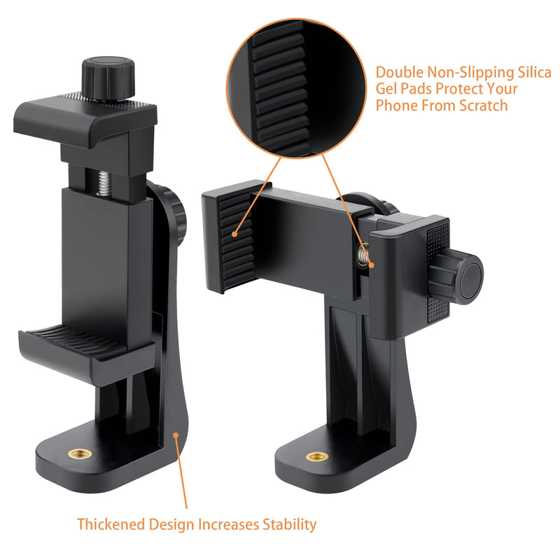 Phone Tripod Mount Adapter, Smartphone Remote Controller, Cell Phone Holder Mount Head Standard Screw, Rotates Vertical Horizontal Tripod Phone Mount,ＷIreless Camera Remote Compatible Most Cellphones