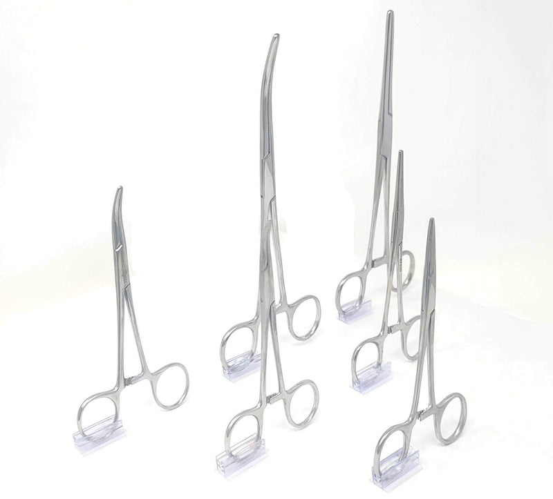 Premium Quality Ultimate Set of 6 Pcs Straight & Curved Hemostat Forceps Locking Clamps Stainless Steel Full Serrated Jaws for Better Grip-Ideal for Nurses, Firefighters, Fishing + More