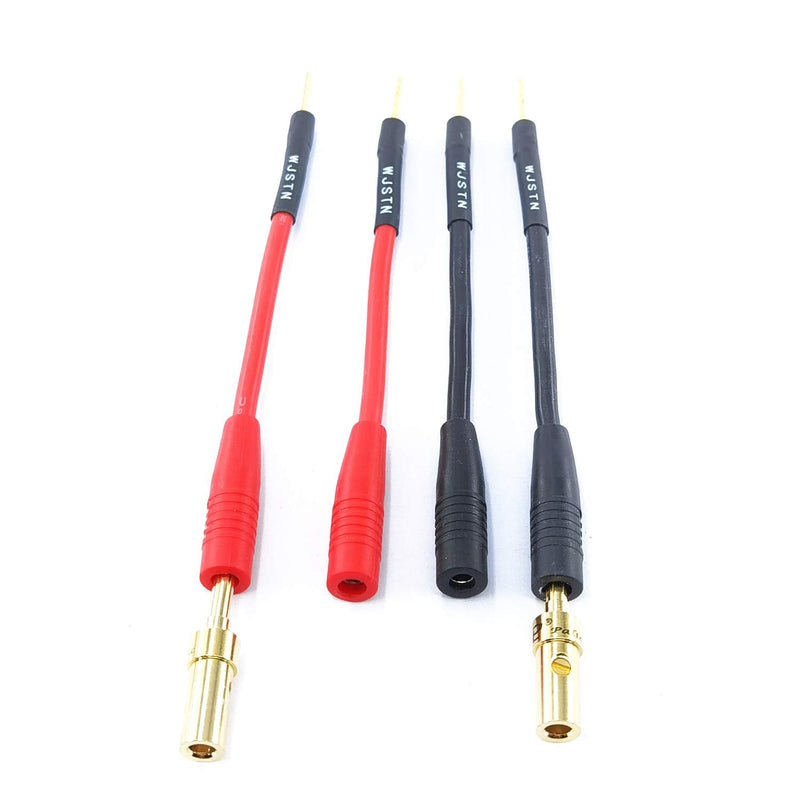 WJSTN 016 2mmBanana Plug Screw Type to 4mm Banana Socket Audio Converter Speaker Cable Connector 4 Pack