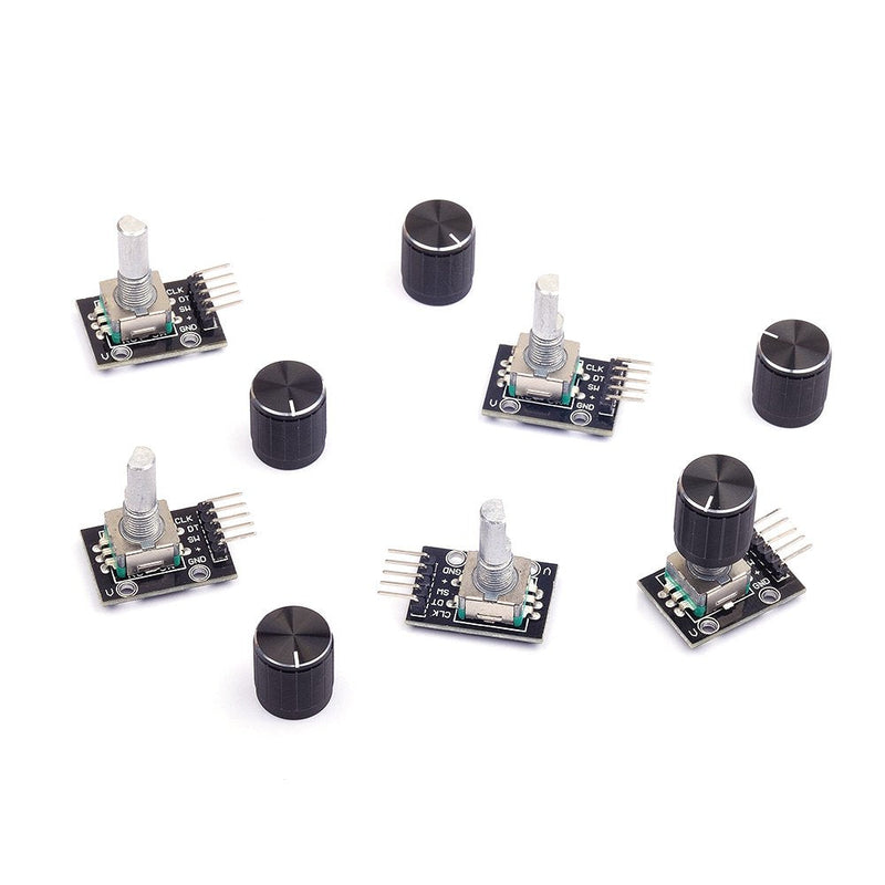 Cylewet 5Pcs KY-040 Rotary Encoder Module with 15×16.5 mm with Knob Cap for Arduino (Pack of 5) CYT1062