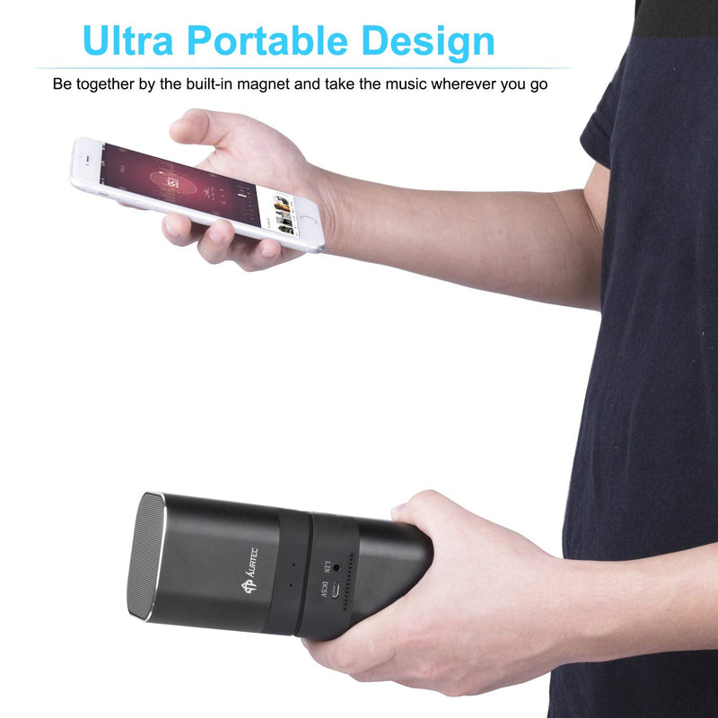 Portable Bluetooth Speaker 2020 Upgraded, AURTEC Dual Wireless Speakers with True Wireless Stereo Technology (TWS), Strong Bass and Powerful Volume, Bluetooth 4.2 for iPhone, Echo, Android and More