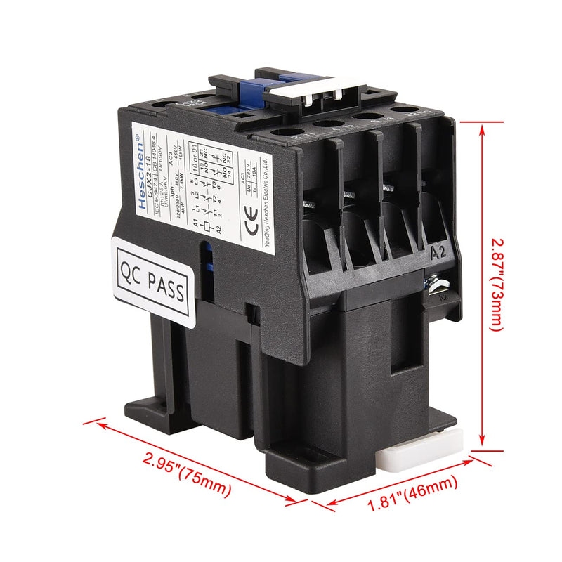 Heschen AC contactor CJX2-1801 220V 50/60Hz coil 3P 3-pole normally closed Ie 18A Ue 380V