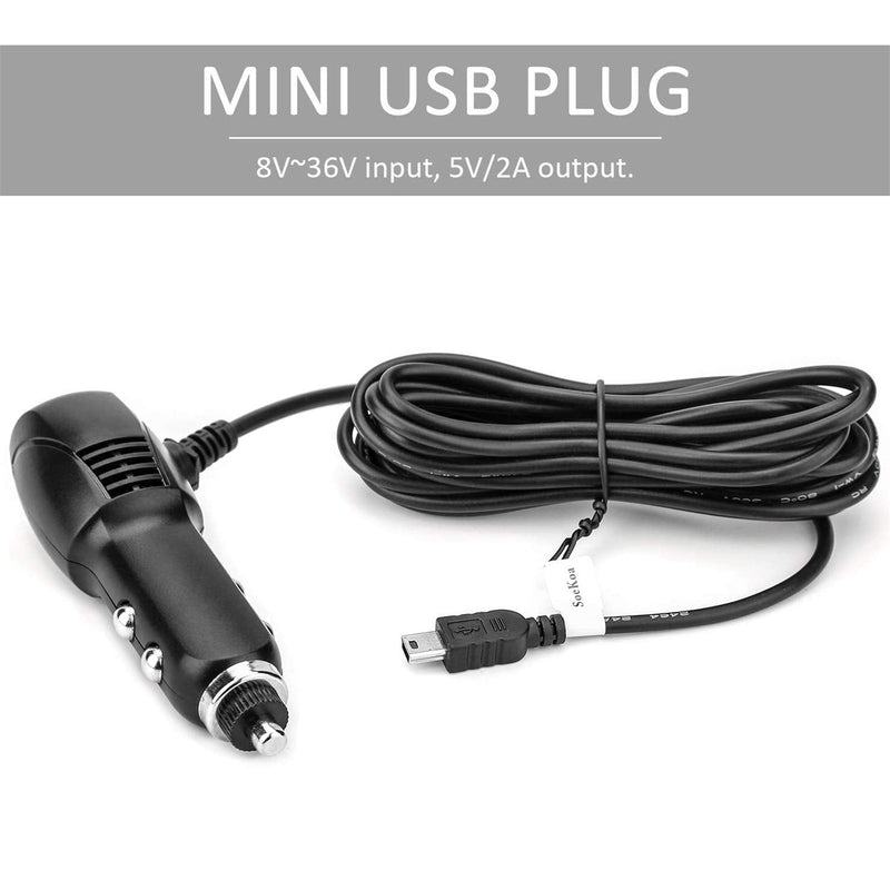 Dash Cam Charger Mini USB, Car Charger with USB Port Compatible with APEMAN, Rexing, Byakov, AKASO, Crosstour, Trekpow, Pruveeo, OldShark, Garmin and Most Other Dash Cam, Android Devices. (11.5FT) 1 Pack