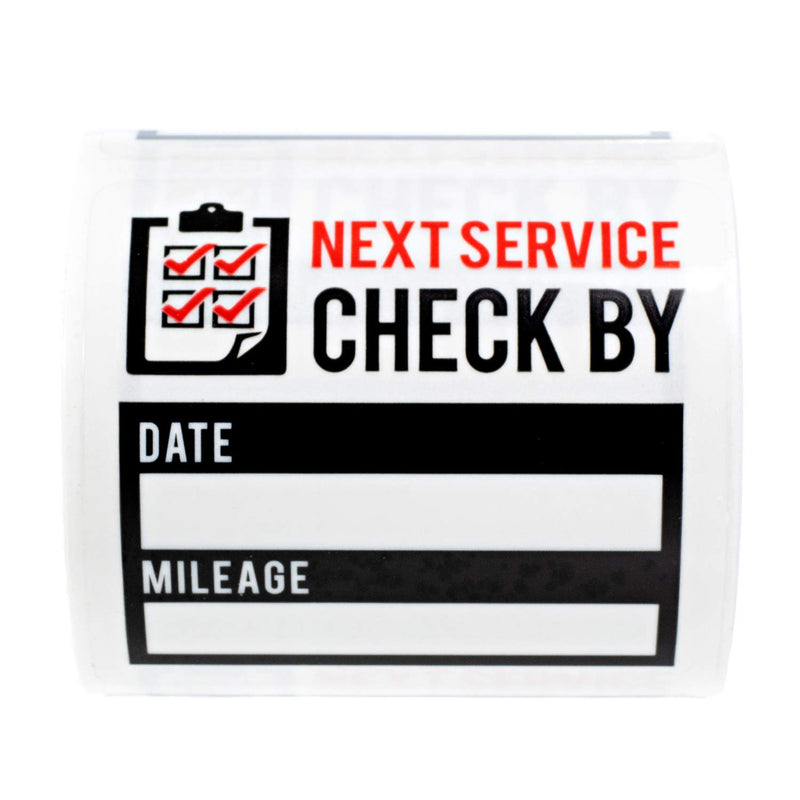 Oil Change Reminder Label/Next Service Due Stickers / 100 Check Auto Stickers