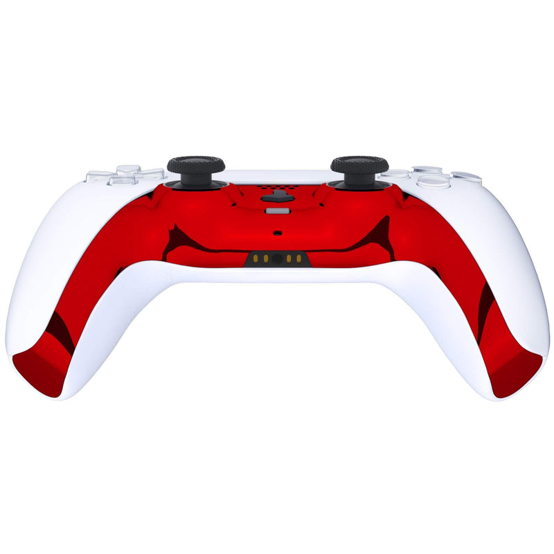 eXtremeRate Chrome Red Glossy Decorative Trim Shell for PS5 Controller, DIY Replacement Clip Shell, Custom Plates Cover for Playstation 5 Controller w/Accent Rings - Controller NOT Included