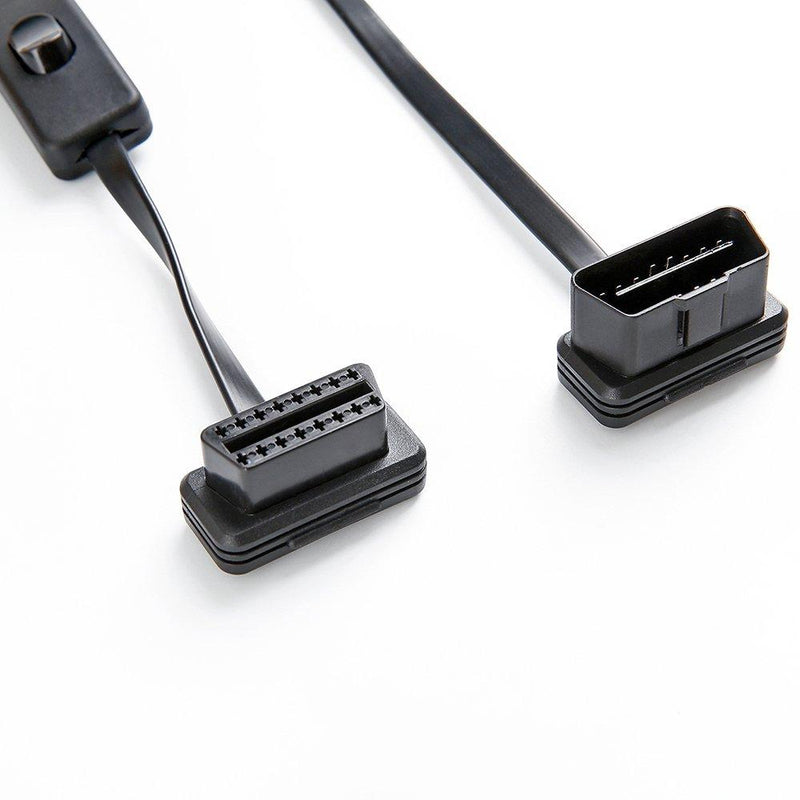 bbfly-A6 ODB II ODB2 Splitter Extension 16 Pin Extension Cable Adapter (A6 with Power Switch 5FT/150CM)