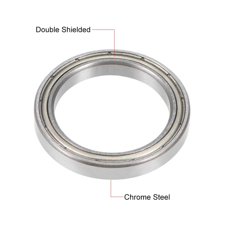 uxcell 6704ZZ Deep Groove Ball Bearing 20x27x4mm Double Shielded Chrome Steel Bearings 5-Pack