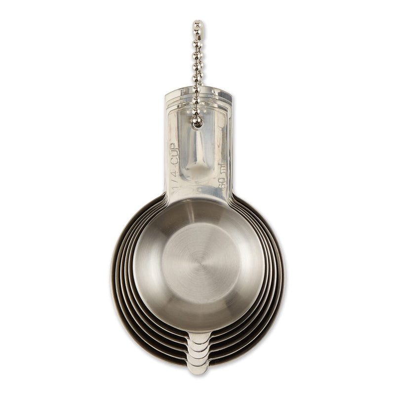 RSVP International Endurance (NCP-6) Stainless Steel Measuring Cups, Set of 6 | 1/4 Cup to 1 Cup Measurements | Nest for Easy Storage | Dishwasher Safe | Dry or Liquid | Baking or Cooking,Medium 6 Piece, Nesting Cups