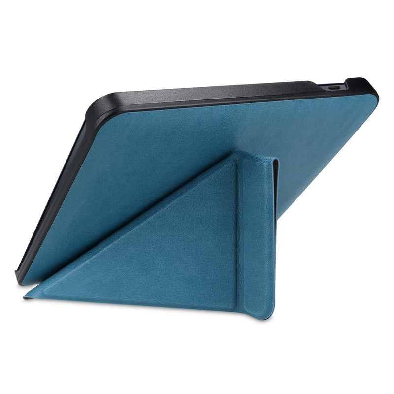 kwmobile Origami Case Compatible with Kobo Libra H2O - Case Ultra Slim Fit PU Leather Cover with Stand - Petrol