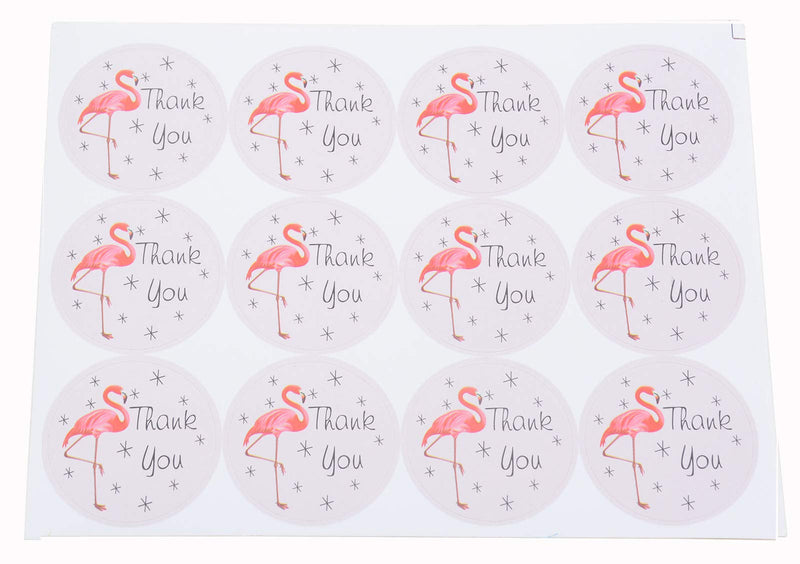 Pack of 240 ''Thank You'' Decorative Adhesive Label with Flamingo 1.5'' Personalized Stickers Packaging Seals Crafts Handmade Baked Envelope Label Decorative Sticker(Thank You 240pcs-flamingo)