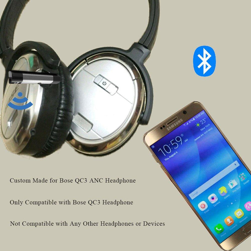 Airfrex Wireless Bluetooth Adapter Compatible with Bose QC3 ( QuietComfort 3 ) Headphone