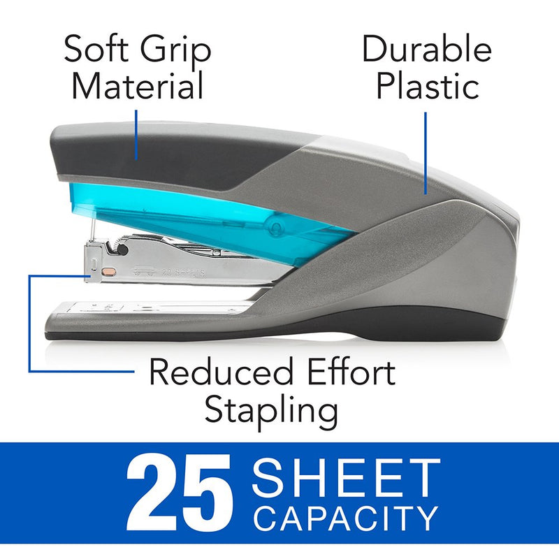 Swingline Stapler, Optima 25, Full Size Desktop Stapler, 25 Sheet Capacity, Reduced Effort, Blue/Gray (66404) - SWI66404 Pack of 1