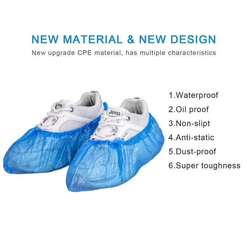 KCTUKA Disposable Shoe Covers, 50 PCS (25 Pairs) Green Convenience Boot Cover, Waterproof, Non slip, Dust proof, Protect Your Shoes, Floor, Carpet, One Size Fit Most 50 Pack (25 Pairs )