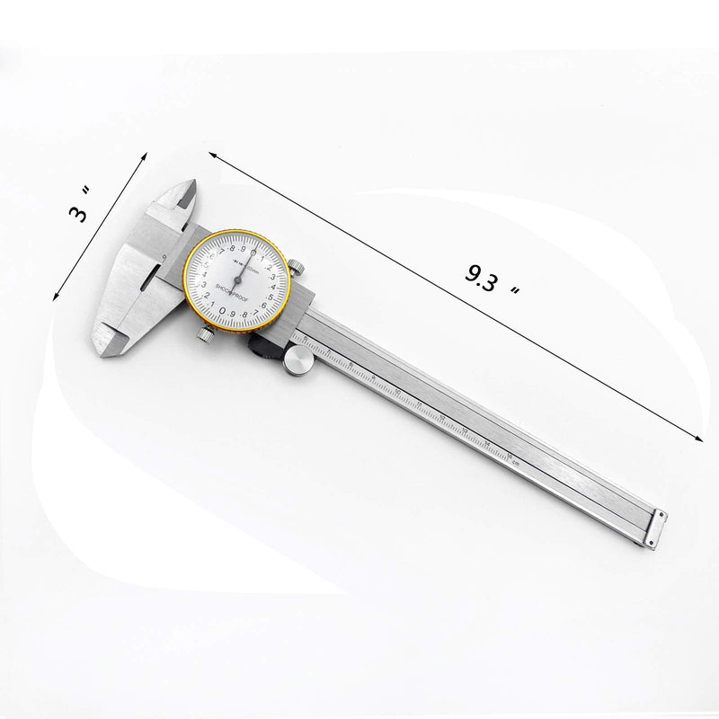 LYFJXX Dial Calipers 0-15cm(0-6") Range with 0.02mm (0.001" )High Precision Industry Stainless Steel Vernier Caliper Shockproof Metric Measuring Tool