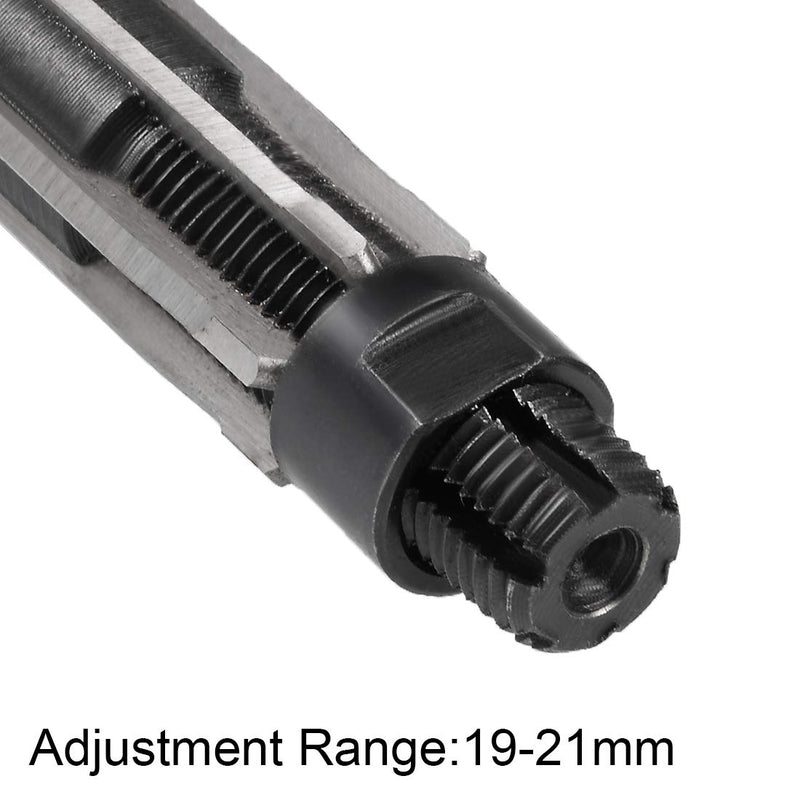 sourcing map 19-21mm Adjustable Hand Reamer HSS H8 6 Straight Slot Cutter de
