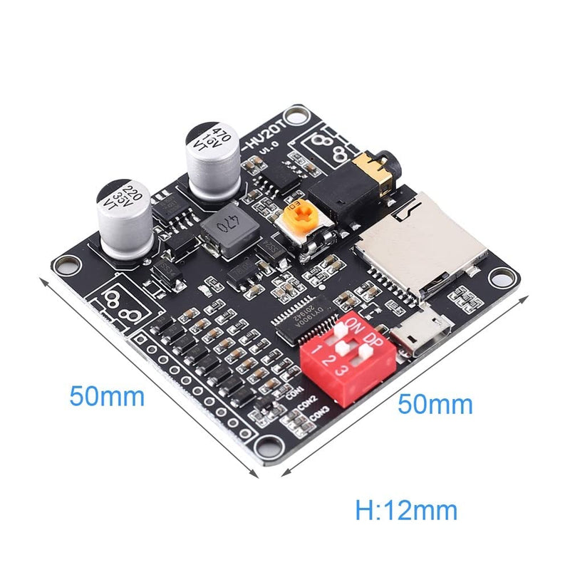 Voice Playback Module, Digital Amplifier Module TF Card Slot Mono 20W 8 Ohm MP3 WAV UART Controller for Microcontroller