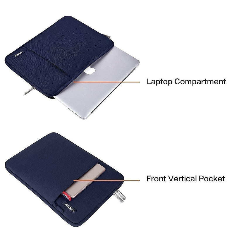 MOSISO Plastic Hard Shell Case & Vertical Sleeve Bag Compatible with MacBook Air 13 inch (Models: A1369 & A1466, Older Version 2010-2017 Release), Navy Blue