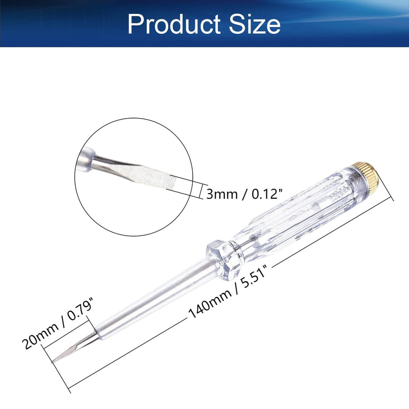 Bettomshin 5Pcs Tester Screwdriver, Voltage Tester Light Circuit Tester Electric Test Pen Screwdriver AC100-500V Clear
