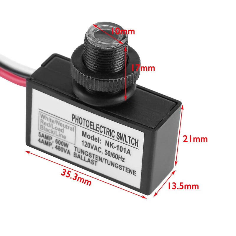 2 Pack Light Control Sensor Button Switch,2 Pack Photoelectric Switch,120V AC Outdoor Hard-Wired Post Eye Light Control, Dusk to Dawn Sensor,with Automatic Illumination Detection Circuit 2 Pack