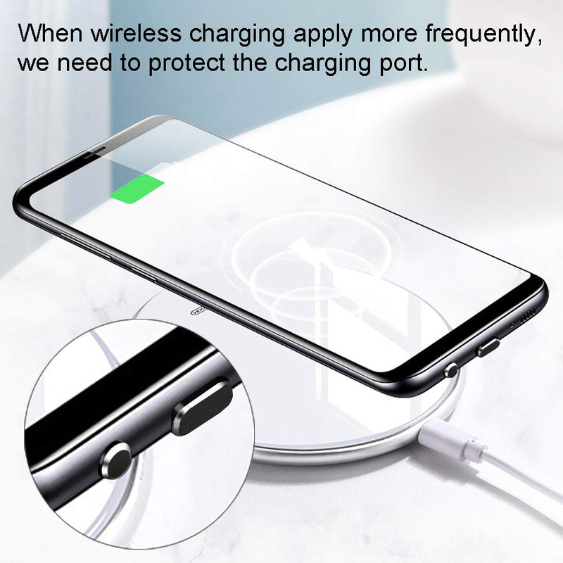 VIWIEU USB C Anti Dust Plugs Assorted Colors, Type C Port Cover with Dual Use 3.5mm Earphone Plug,Dust Cap Plugs Protectors Compatible with Android USB C Charging Port Black