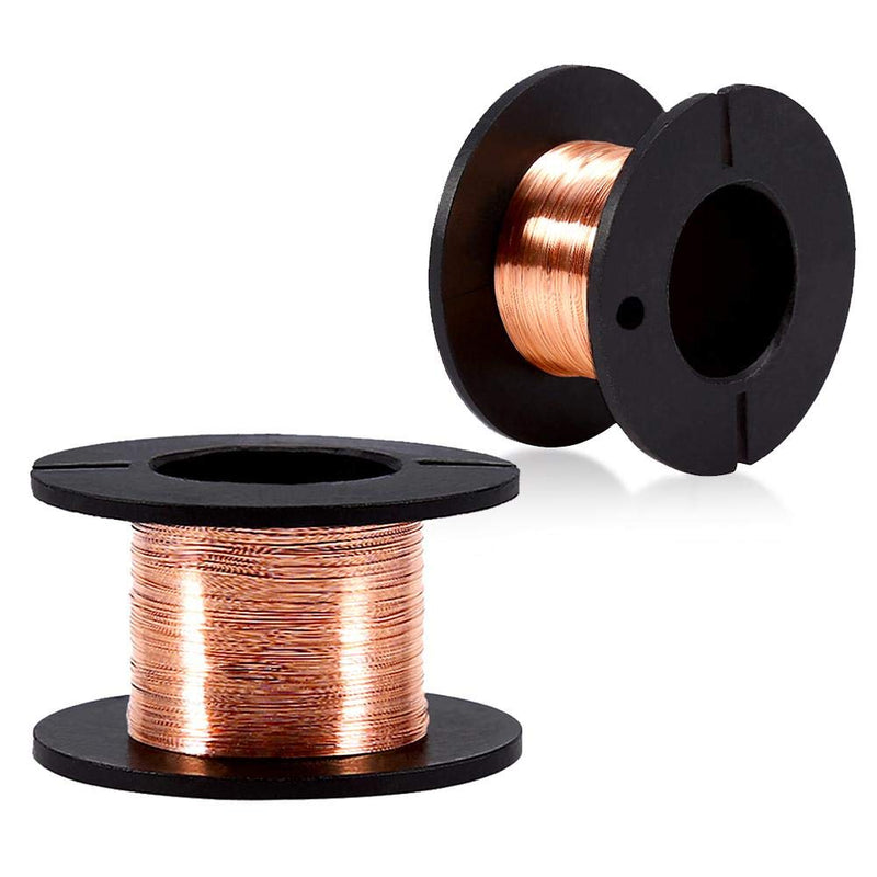 Enameled Copper Wire, Magnet Wire, 5pcs 0.1mm Enameled Wire Copper Winding Wire Enamelled Repair Wire, Widely Used for Transformers Inductors, Natural, 15m Length