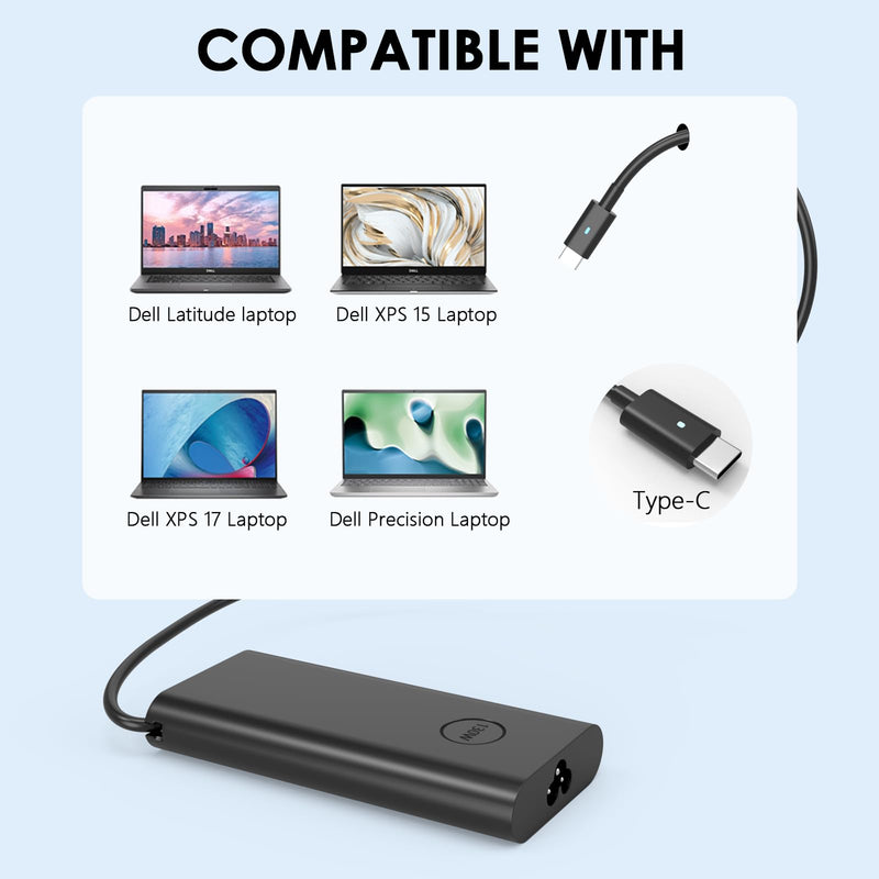 Dell 130W Laptop Charger USB C for Dell Precision 5570 3571 5470 3561 3470 3560 3570 5550 5560 5750 5760 5770 XPS 15 9500 9510 17 9720 9710 9700 Fast Charging Type C Charger
