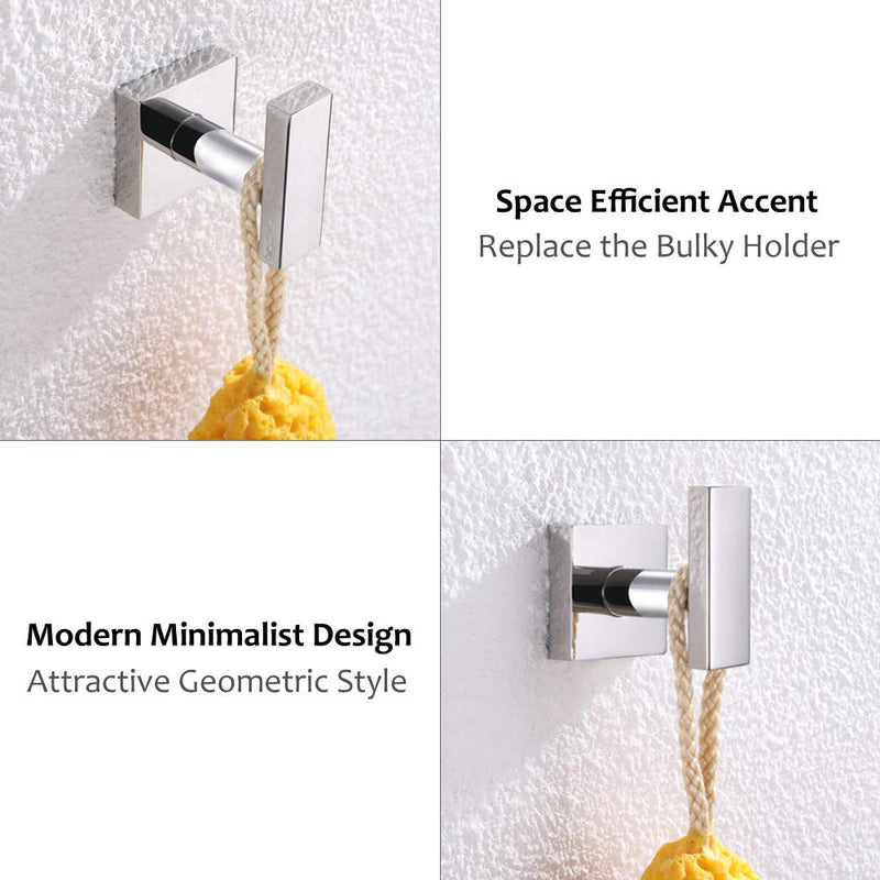 Bathroom Towel Hook, Angle Simple SUS304 Stainless Steel Bath Towel Holder, Heavy Duty Garage Wall Hook, Single Robe Coat Hook Polished Chrome