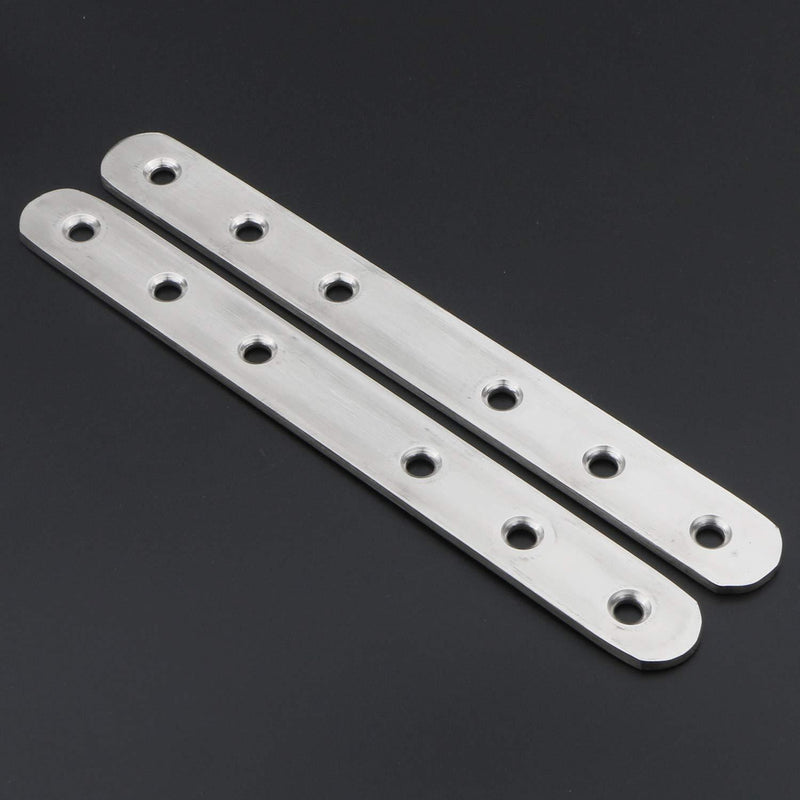 Pxyelec 6.9 inch Flat Straight Corner Brace Brackets, Stainless Steel Flat Mending Repair Plate Bracket Connector, Pack of 4