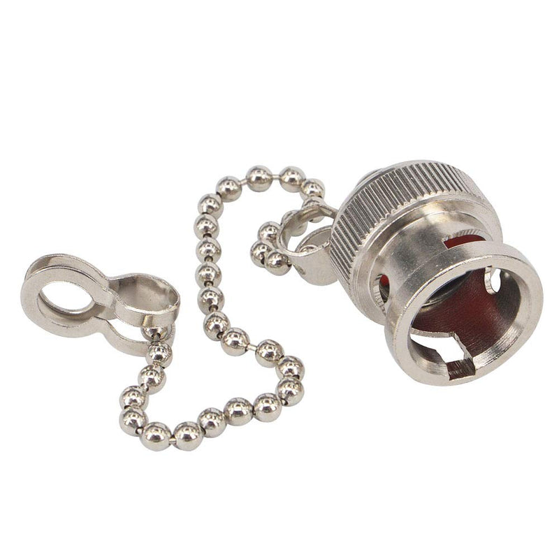 BOOBRIE 5-Pack BNC Dust Cap Waterproof Protective Cover with Chain BNC Coax Cap for BNC Female Jack Connector RF Coaxial Adapter Nickel-Plated